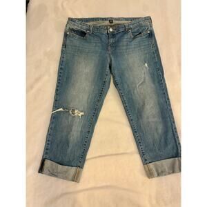Gap Distressed Straight Crop Jeans size 16